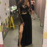 Black Prom Dress, 2 Pieces Prom Dress,Black Graduation Dress,Formal Dress 2017,MA162-Dolly Gown